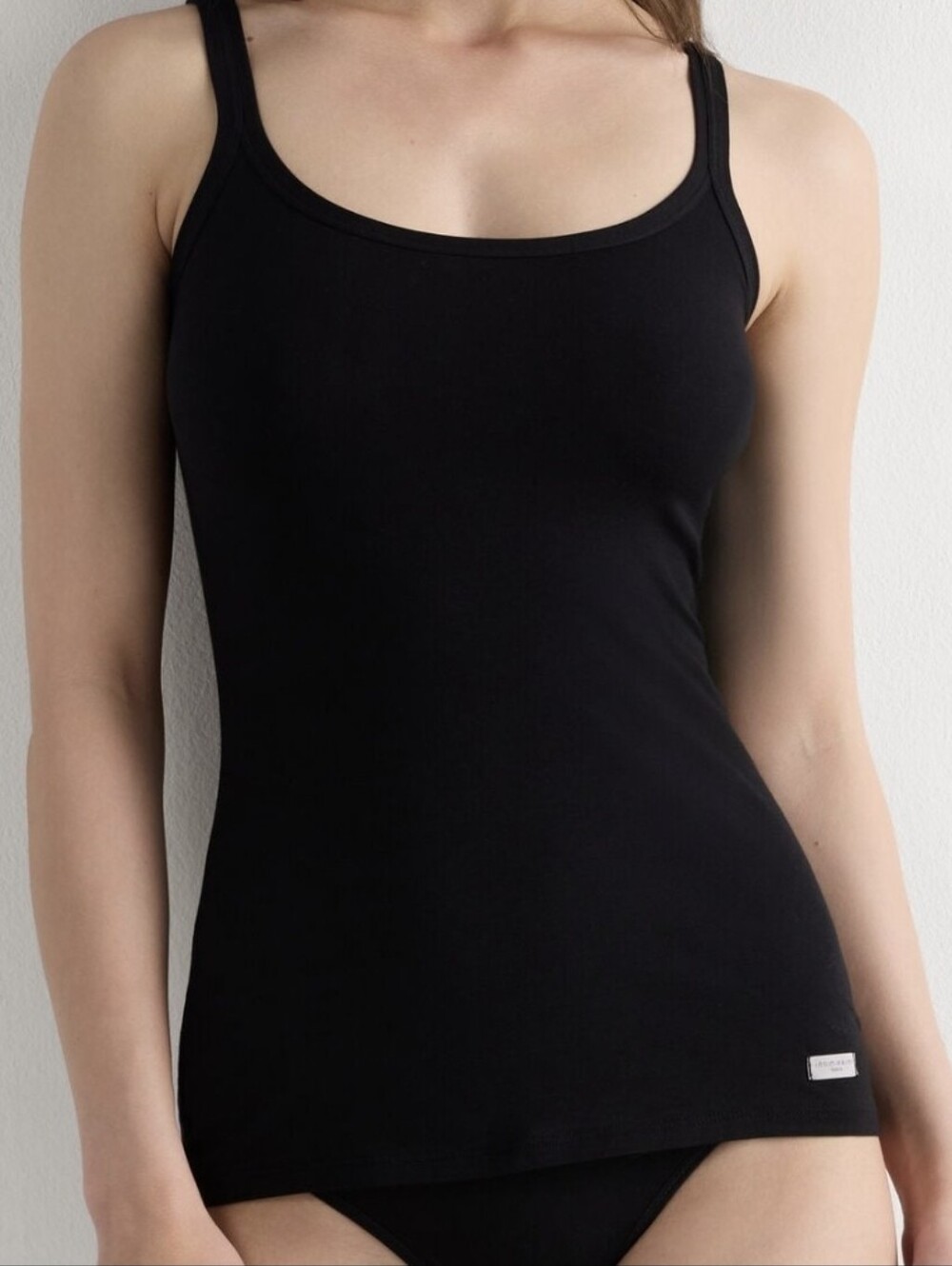 intimissimi Black Slim Cotton Tank Top